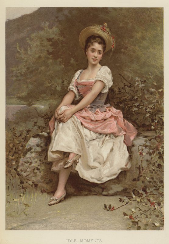 Tétlen pillanatok (chromolitho) alkotó: English School