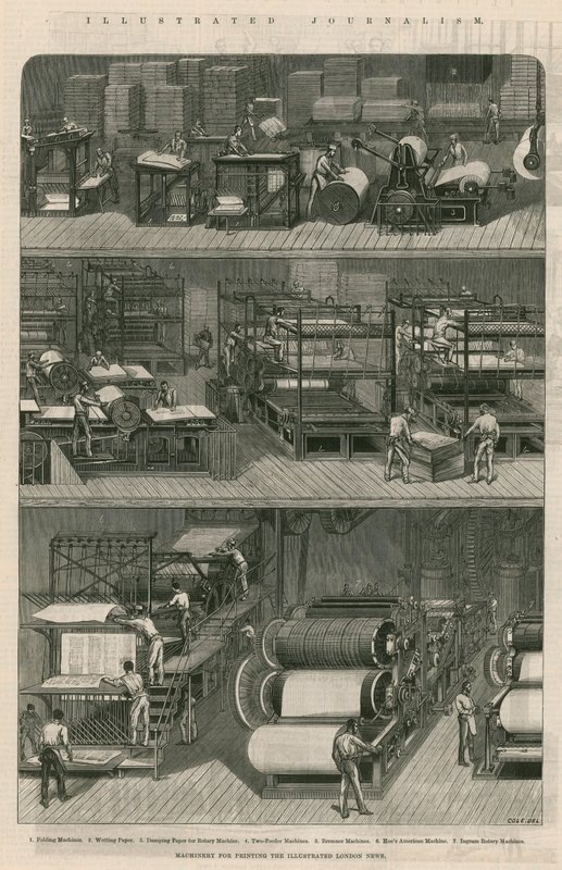 Illusztrált újságírás: Az Illustrated London News nyomtatásának gépei alkotó: English School