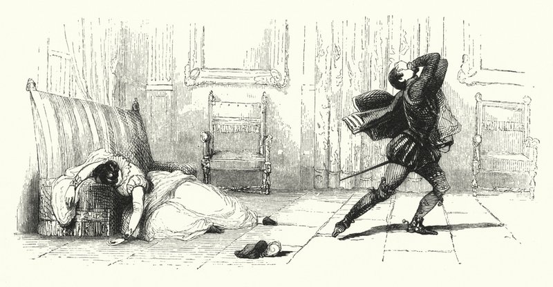Illusztráció a Les Huguenots-hoz, Giacomo Meyerbeer (metszet) alkotó: English School
