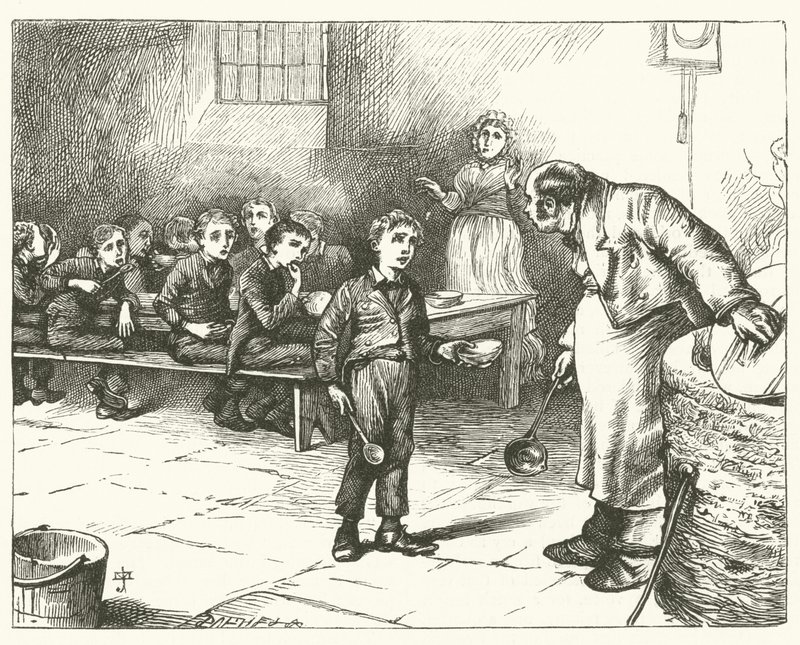 Illusztráció Oliver Twisthez (metszet) alkotó: English School