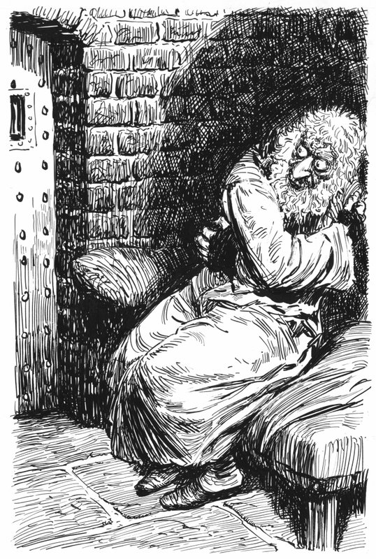 Illusztráció Oliver Twisthez, Charles Dickens (toll és tinta) alkotó: English School
