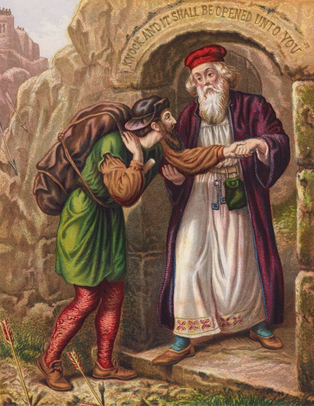 Illusztráció John Bunyan Zarándoklatához (színes litográfia) alkotó: English School