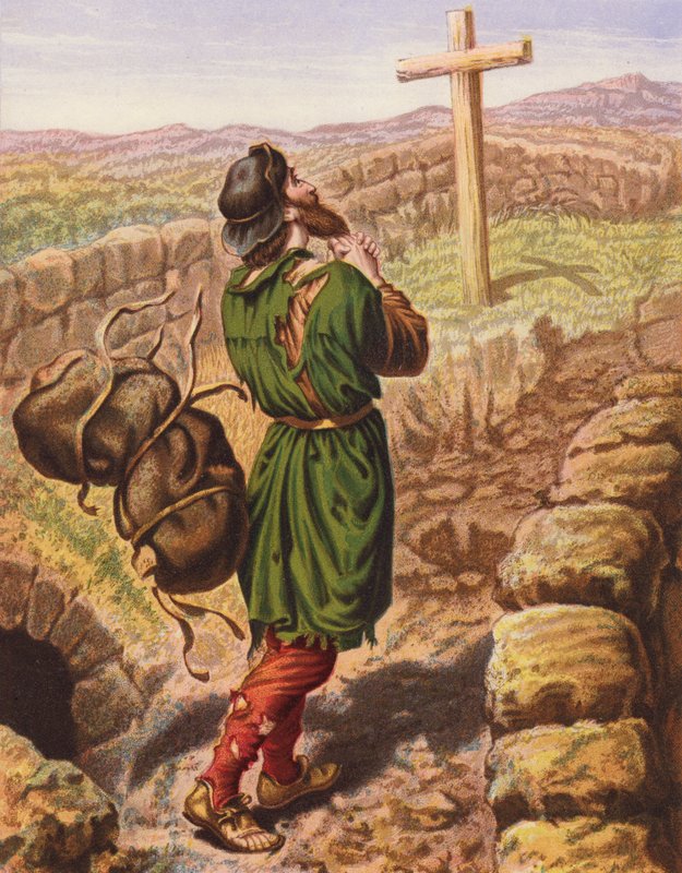 Illusztráció John Bunyan Zarándoklatához (színes litográfia) alkotó: English School