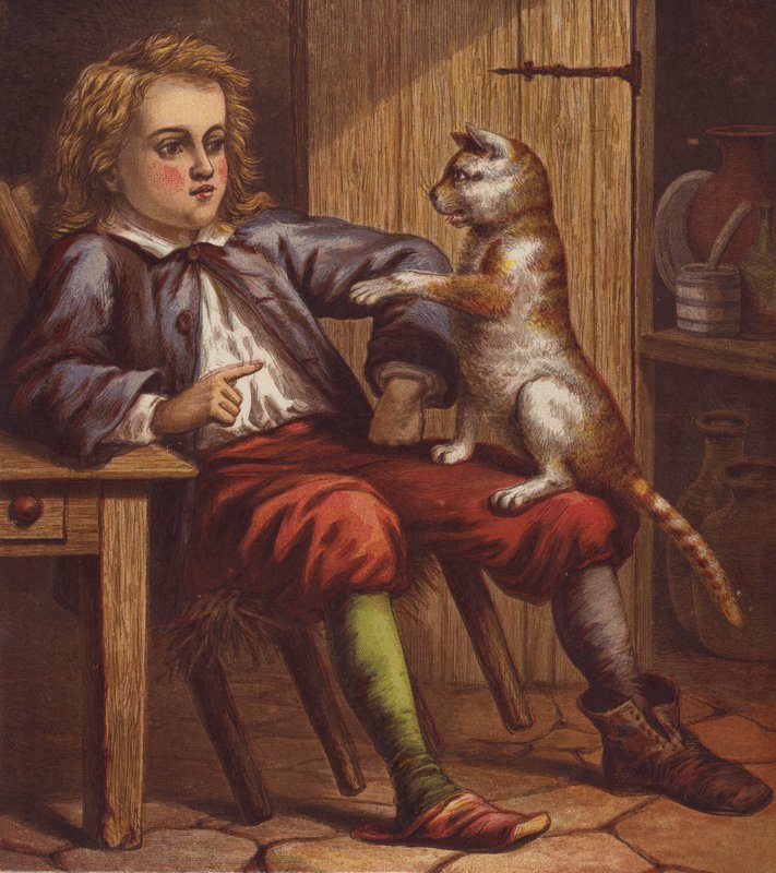 Illusztráció: Puss in Boots (színes litho) alkotó: English School
