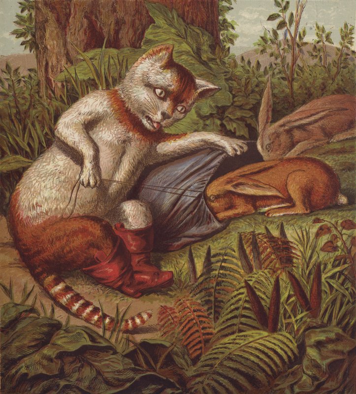 Illusztráció: Puss in Boots (színes litho) alkotó: English School