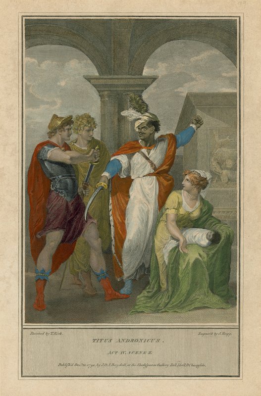 Illusztráció Shakespeare Titus Andronicusához, IV. felvonás, 2. jelenet (színes metszet) alkotó: English School