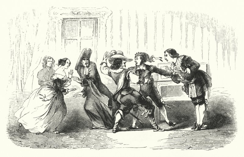 Illusztráció Rossini A sevillai borbélyához (metszet) alkotó: English School