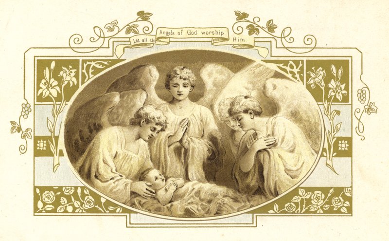 Illusztráció a The Coming Of Father Christmas (színes litográfia) alkotó: English School