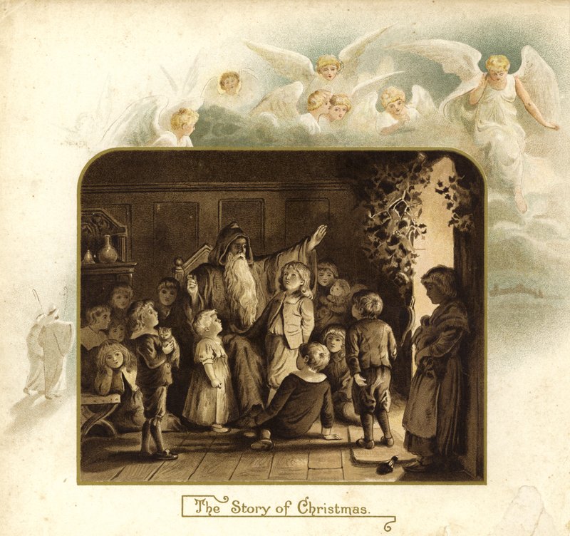 Illusztráció a The Coming Of Father Christmas (színes litográfia) alkotó: English School