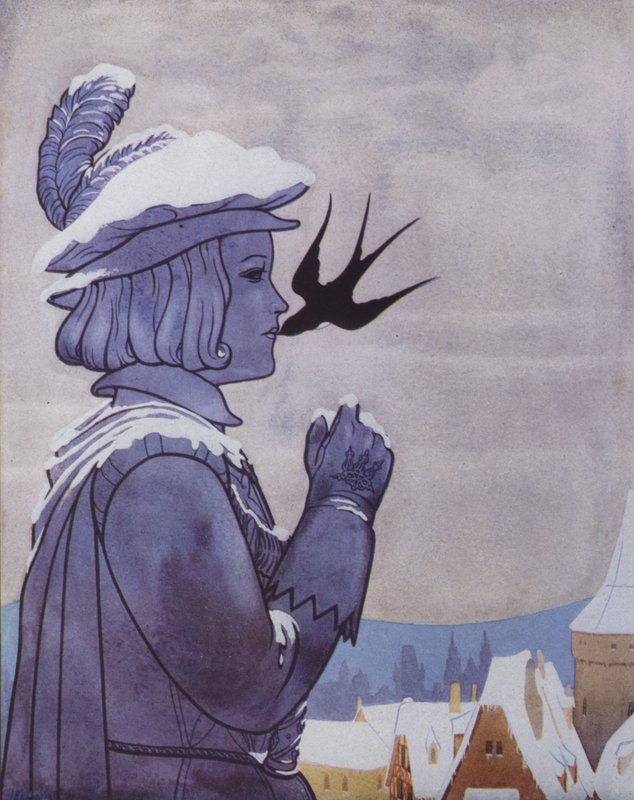 Illusztráció Oscar Wilde A boldog herceg című művéhez (színes litográfia) alkotó: English School