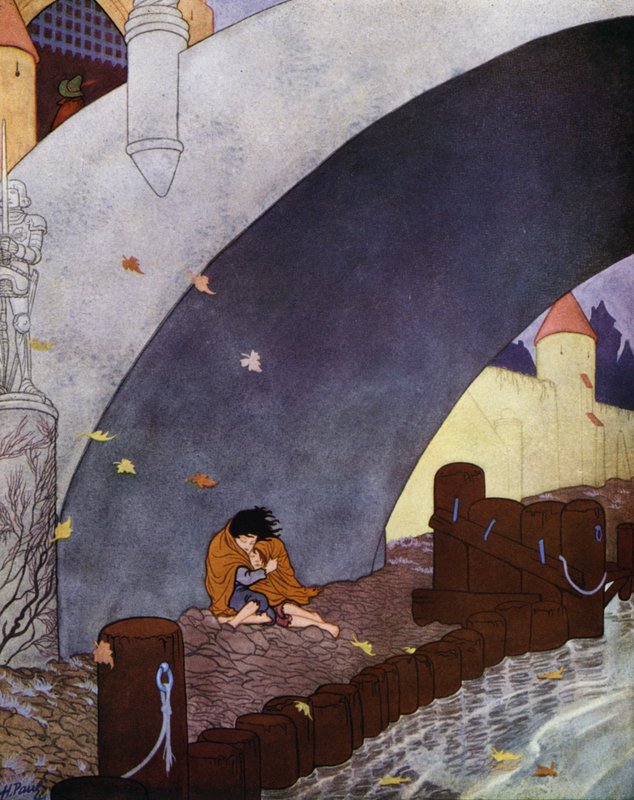 Illusztráció Oscar Wilde A boldog herceg című művéhez (színes litográfia) alkotó: English School