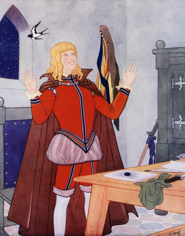Illusztráció Oscar Wilde A boldog herceg című művéhez (színes litográfia) alkotó: English School