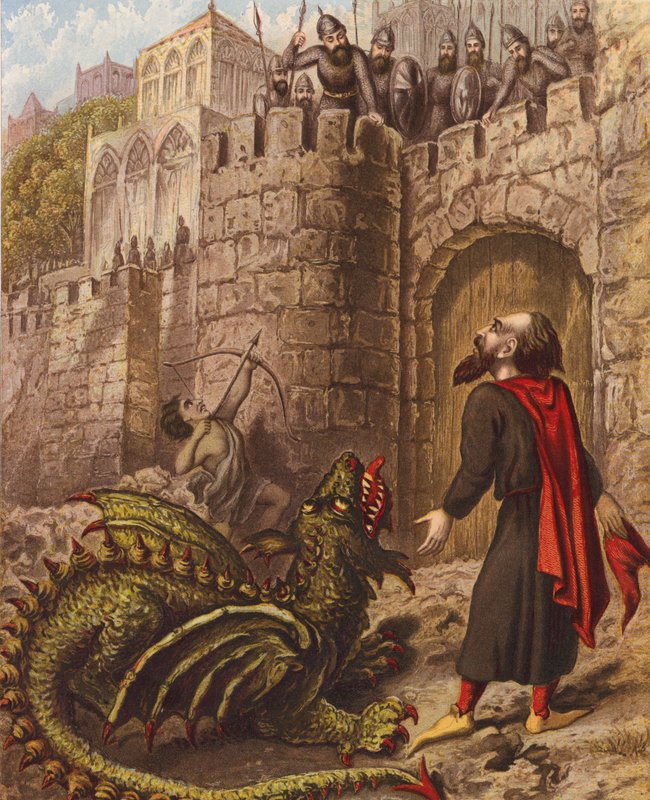 Illusztráció John Bunyan The Holy War című könyvéhez (színes litográfia) alkotó: English School