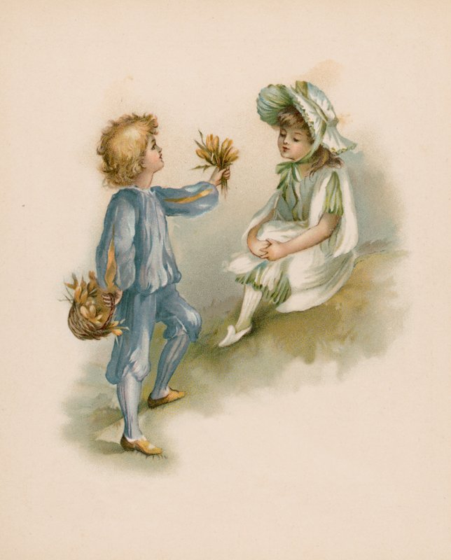 Illusztráció a The Language Of Flowers (chromolitho) című könyvhöz alkotó: English School
