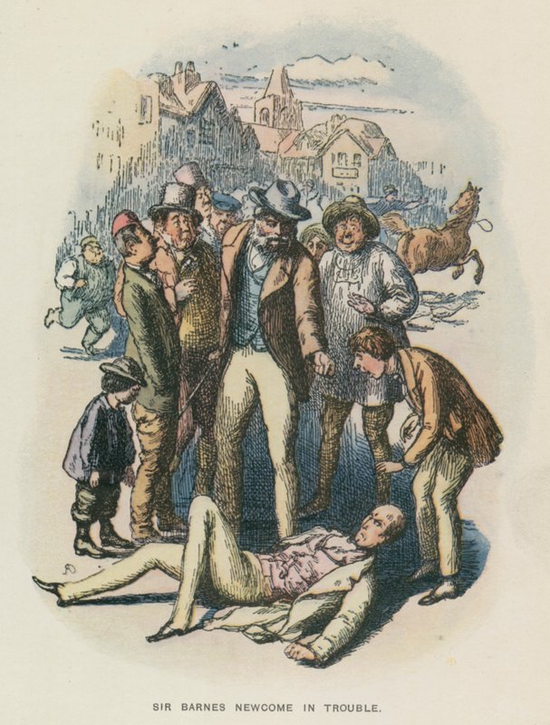 Illusztráció a The Newcomes-hoz, Thackeray (litho) alkotó: English School