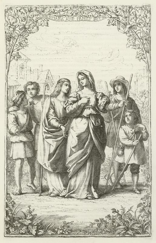 Illusztráció a zarándokok fejlődéséhez, John Bunyantól alkotó: English School