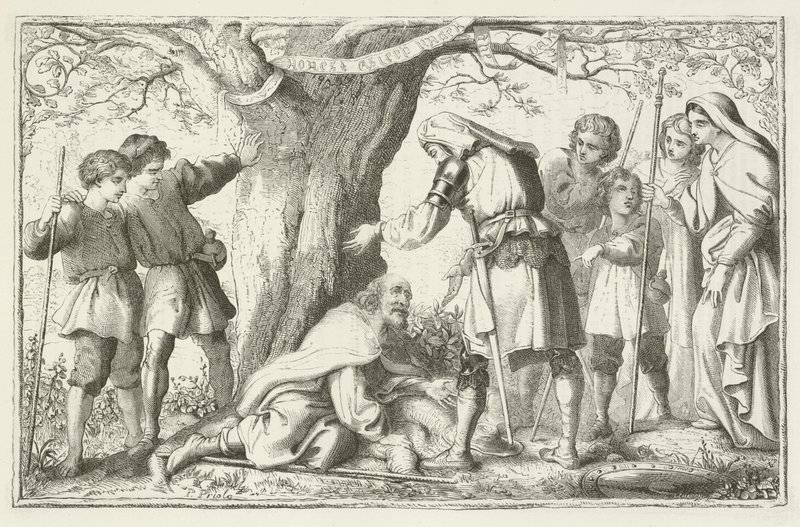 Illusztráció a zarándokok fejlődéséhez, John Bunyantól alkotó: English School