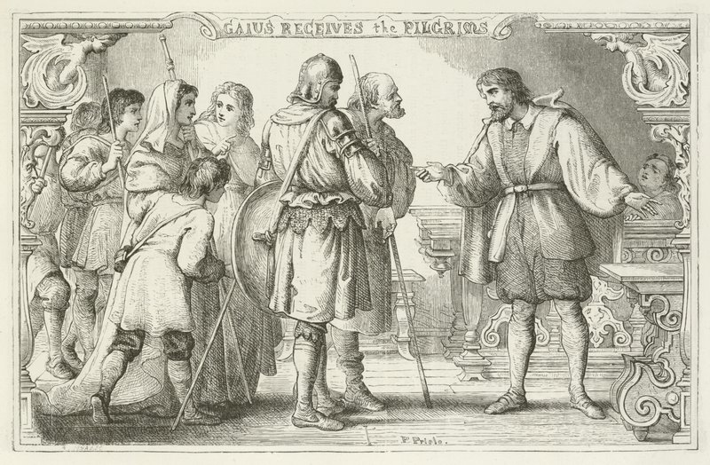 Illusztráció a zarándokok fejlődéséhez, John Bunyantól alkotó: English School