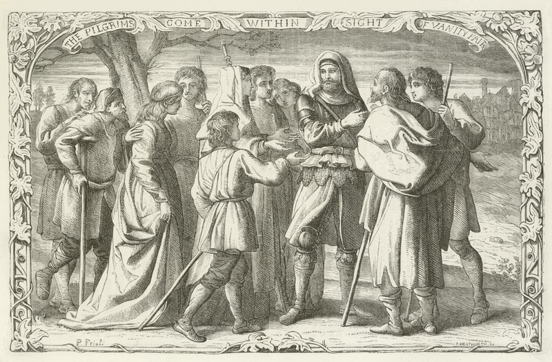 Illusztráció a zarándokok fejlődéséhez, John Bunyantól alkotó: English School