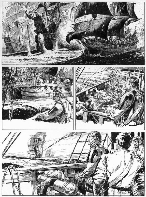 Illusztráció a Westward Ho! szerző: Charles Kingsley (toll és tinta) alkotó: English School