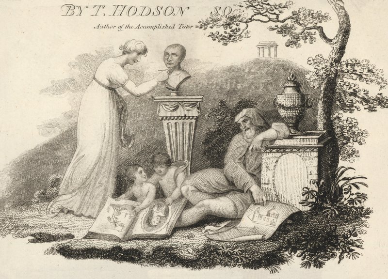 Illusztráció Thomas Hodson, a "The Accomplished Tutor" szerzőjének könyvéből (metszet). alkotó: English School