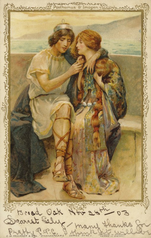 Imogen és Posthumus William Shakespeares darabjából, a Cymbeline-ből alkotó: English School