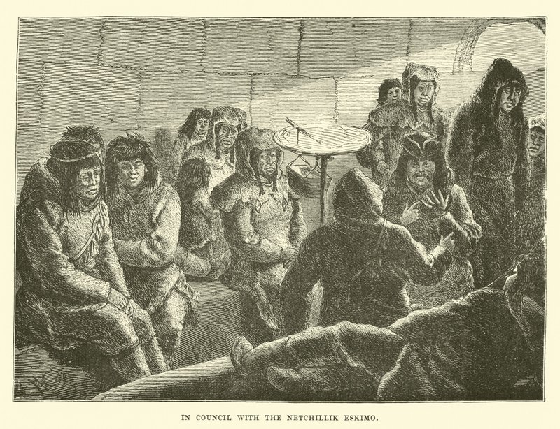 Tanácsban a Netchilik Eszkimóval alkotó: English School