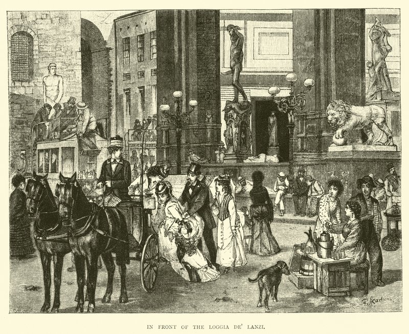 A Loggia de Lanzi előtt alkotó: English School