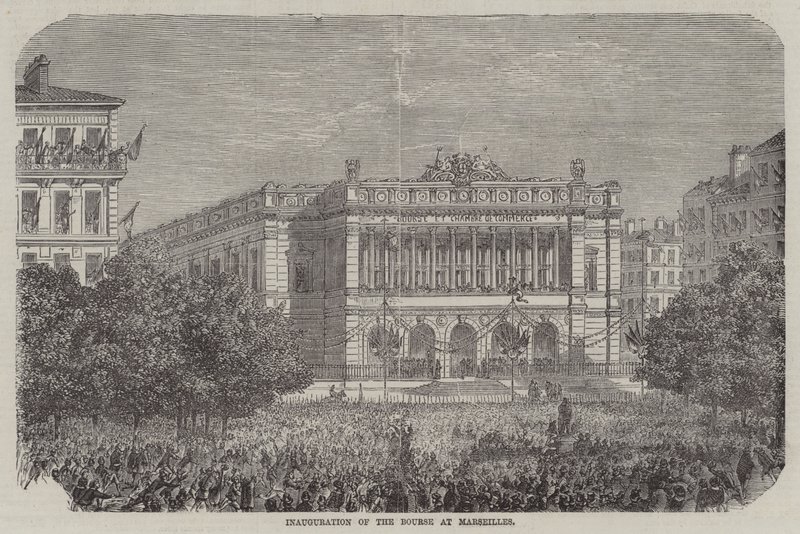 A marseille-i tőzsde megnyitása (metszet) alkotó: English School