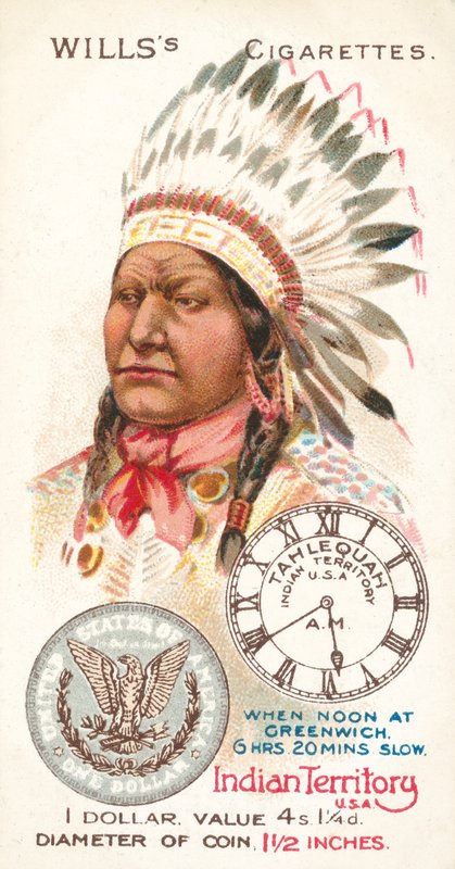 Indian Territory, USA, dollár (kromolito) alkotó: English School
