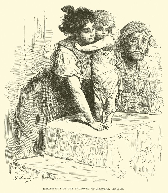 A sevillai Marcena faubourg lakói alkotó: English School
