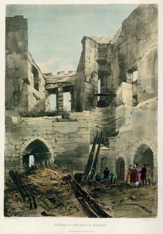 Inside the Brick Tower, Tower of London Fire, 1841 alkotó: English School