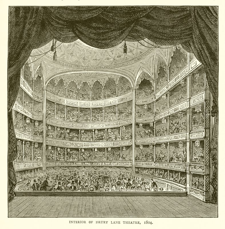 A Drury Lane Színház belseje, 1804 alkotó: English School