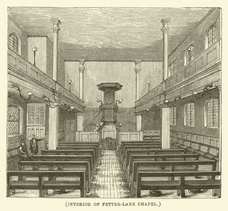 A Fetter-Lane kápolna belseje (metszet) alkotó: English School
