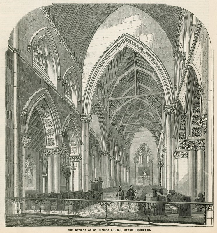 A St Marys templom belseje Stoke Newingtonban alkotó: English School