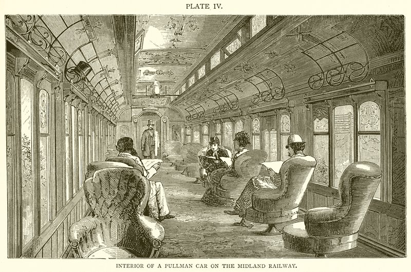Egy Pullman autó belseje a midlandi vasúton alkotó: English School