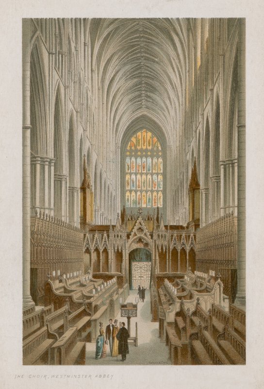 A Westminster Abbey kórusának belseje alkotó: English School