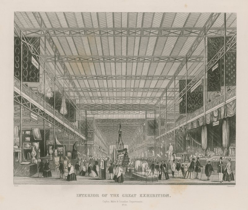 A Nagy Kiállítás belseje, 1851, Ceylon, Málta és Kanada alkotó: English School
