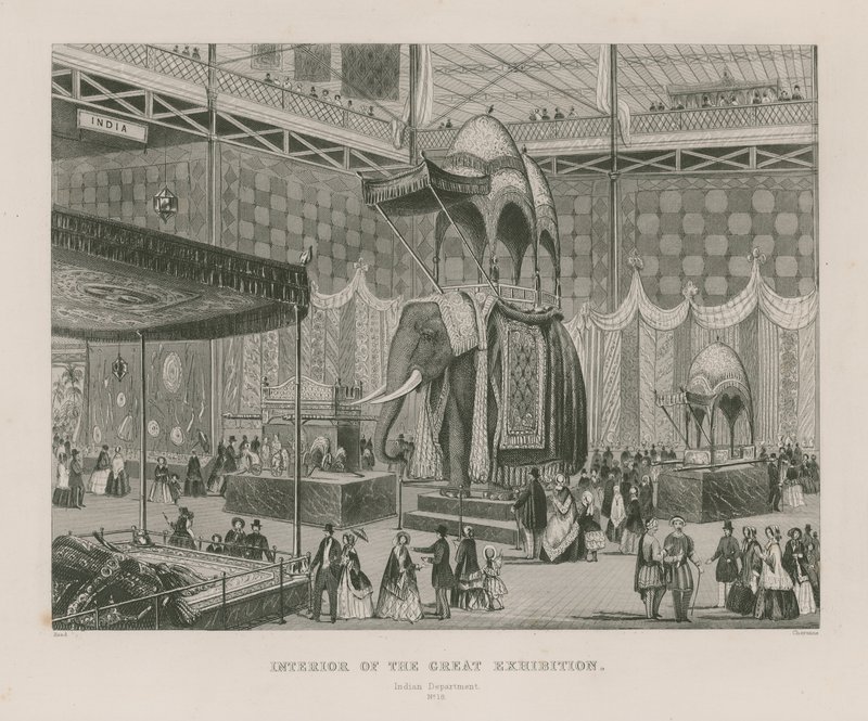 A Nagy Kiállítás belseje, 1851, Indiai Tanszék alkotó: English School