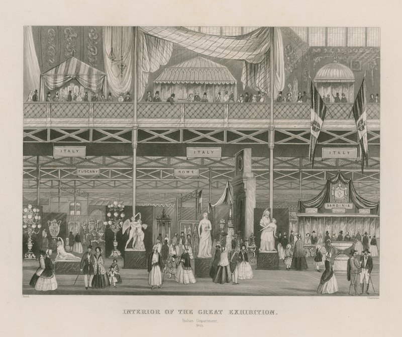 A nagy kiállítás belseje, 1851, Olasz Tanszék alkotó: English School