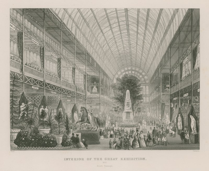 A Nagy Kiállítás belseje, 1851, Déli Keresztút alkotó: English School