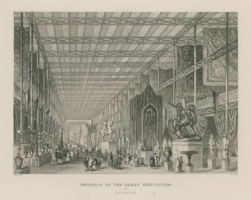 A nagy kiállítás belseje, 1851, a Dantes templomból alkotó: English School