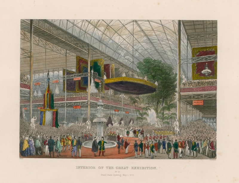 A Nagy Kiállítás belseje, Grant State Megnyitó, 1851. május 1 alkotó: English School