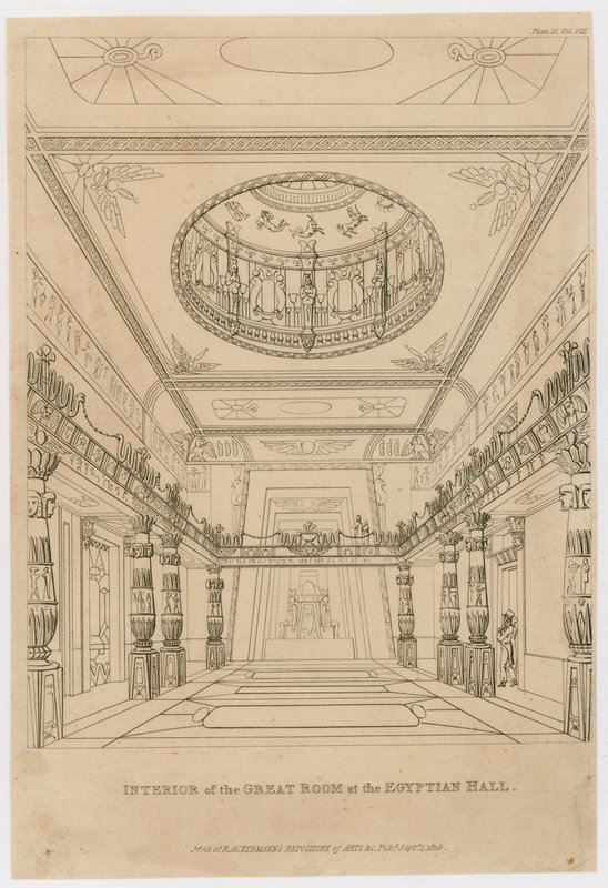 A Piccadilly-i egyiptomi terem nagy szobájának belseje alkotó: English School