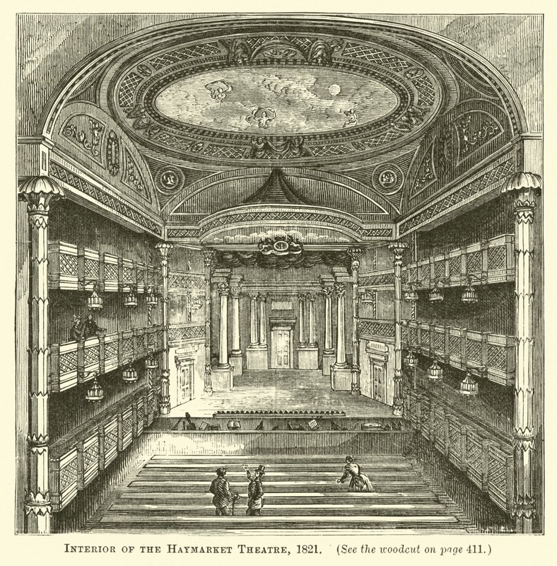 A Haymarket Színház belső tere, 1821 alkotó: English School