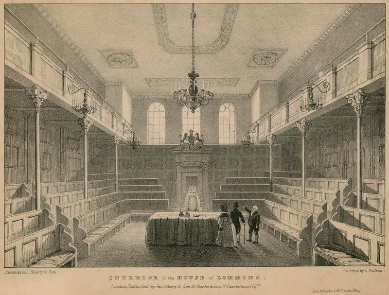 Az alsóház belseje, Westminster, London alkotó: English School