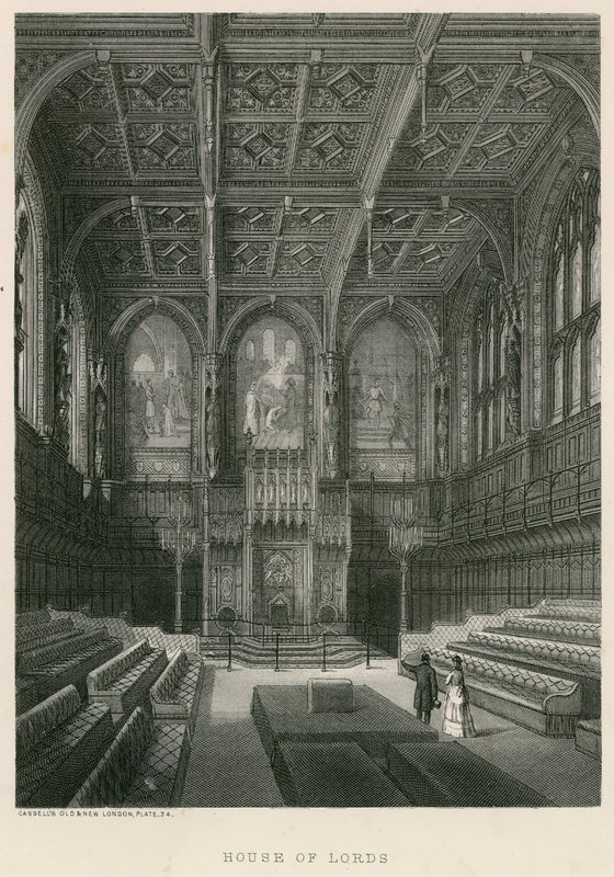 A Lordok Házának belseje, Westminster, London alkotó: English School