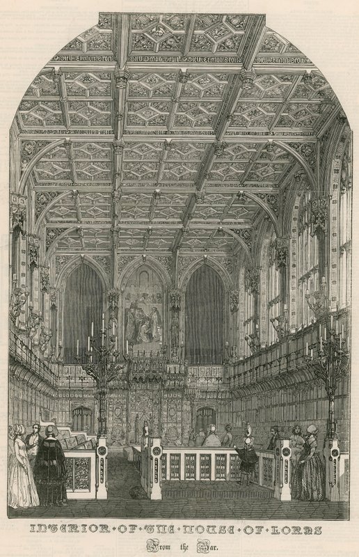A Lordok Házának belseje, Westminster, London, a bárból alkotó: English School