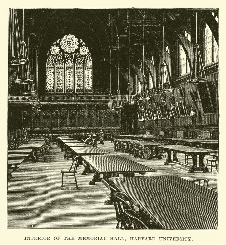 A Harvard Egyetem Memorial Hall belseje alkotó: English School
