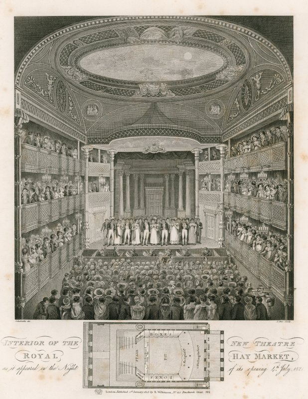 A New Theatre Royal belseje, Haymarket, London alkotó: English School